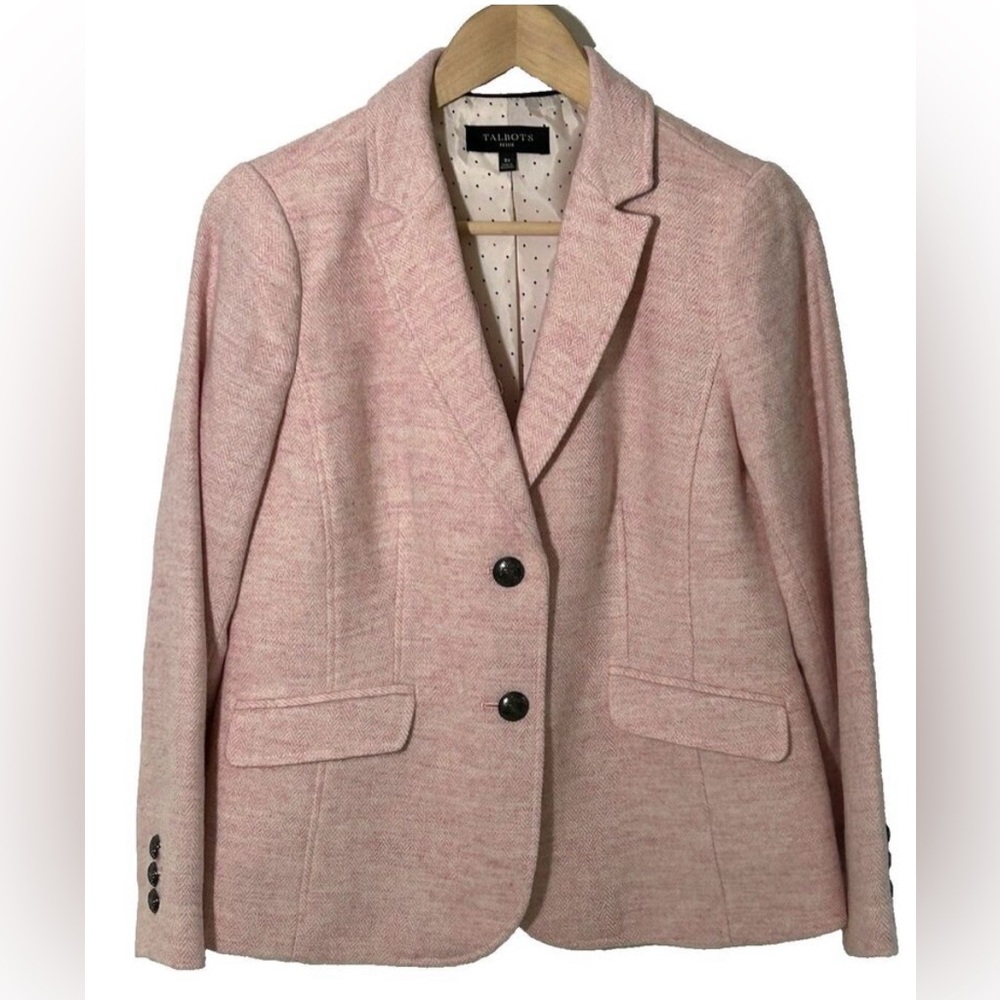 Talbots Pink and Navy Polka Dot Lining